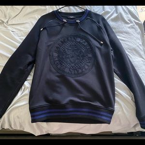 Balmain Crewneck Drawstrings 100% Authentic Black